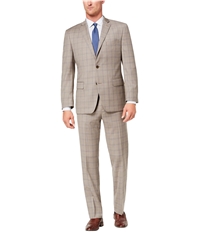 Michael Kors Mens Plaid Two Button Formal Suit, TW2