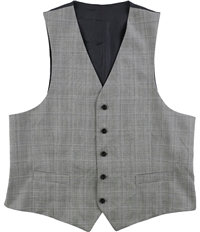 Michael Kors Mens Plaid Five Button Vest, TW2