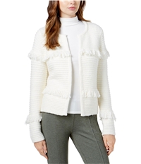 Kensie Womens Fringed Cardigan Sweater