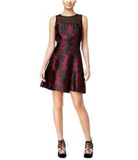 Kensie Womens Contrast Fit & Flare A-Line Dress
