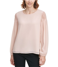 Calvin Klein Womens Solid Pullover Blouse, TW1