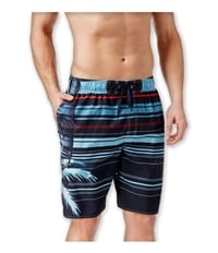 Newport Blue Mens Striped Palm Swim Bottom Board Shorts