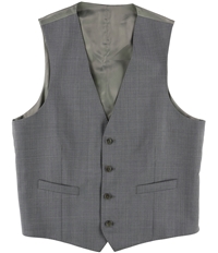 Calvin Klein Mens Windowpane Four Button Vest, TW1