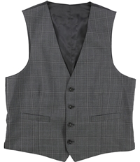 Calvin Klein Mens Windowpane Four Button Vest, TW2