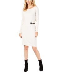 Michael Kors Womens Buckle Trim Sweater Dress