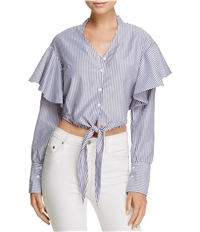 Minkpink Womens Tie-Front Button Down Blouse