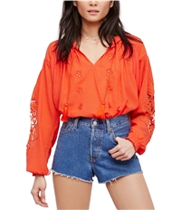 Free People Womens Tropical Summer Knit Blouse