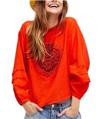 Free People Womens Heart Of Gold Knit Blouse