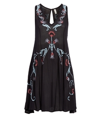 Free People Womens Embroidered Mini Dress, TW3