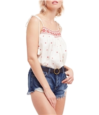 Free People Womens Embroidered Tank Top