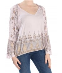 Free People Womens Medallion Print Pullover Blouse