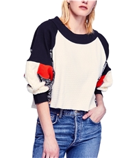 Free People Womens Patchwork Pullover Sweater