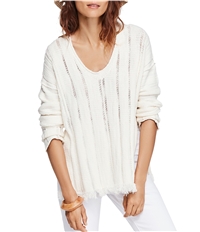 Free People Womens Distressed Pullover Sweater