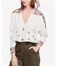Free People Womens Embroidered Pullover Blouse, TW3