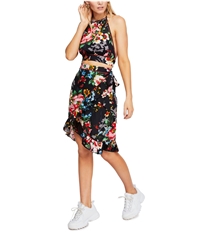 Free People Womens Floral Halter Top Shirt