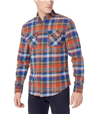 Original Penguin Mens Plaid Flannel Button Up Shirt, TW2