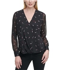 Dkny Womens Printed Pullover Blouse