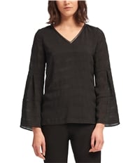 Dkny Womens Textured Stripe Pullover Blouse