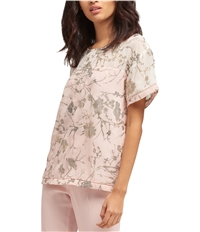 Dkny Womens Metallic Floral Pullover Blouse