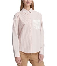 Dkny Womens Lace Pocket Button Up Shirt
