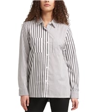 Dkny Womens Striped Button Up Shirt, TW1
