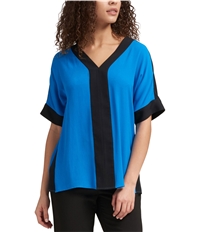 Dkny Womens Colorblocked Pullover Blouse, TW1