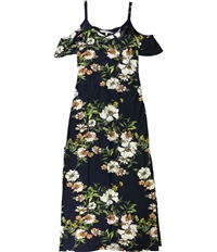 Rachel Roy Womens Floral Slit Cold Shoulder Dress