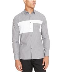 Kenneth Cole Mens Pieced Colorblocked Button Up Shirt