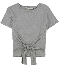Rachel Roy Womens Cropped Tie Front Basic T-Shirt