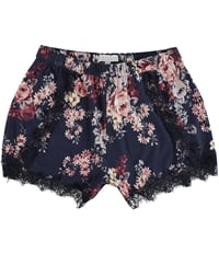 P.J. Salvage Womens Floral Lace Detail Pajama Shorts