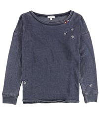 P.J. Salvage Womens Embroidered Stars Pajama Sweatshirt Top