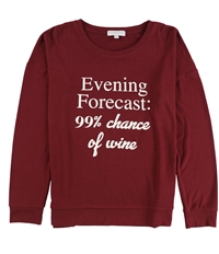 P.J. Salvage Womens 99% Chance Of Wine Pajama Sweater