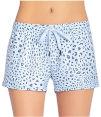 P.J. Salvage Womens Cheetah On Blue Pajama Shorts, TW2