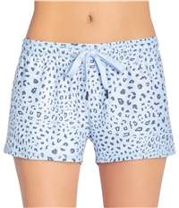 P.J. Salvage Womens Cheetah On Blue Pajama Shorts, TW1