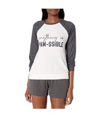 P.J. Salvage Womens Anything Is Paw-Ssible Pajama Sweater, TW2