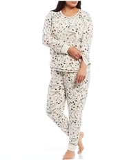 P.J. Salvage Womens Thermal Floral Print Pajama Jogger Pants