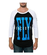 Fly Society Mens The 3Rd Base Raglan Graphic T-Shirt