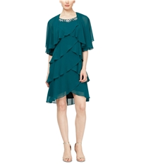 Slny Womens Embellished Tiered Dress, TW1