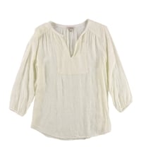 Lucky Brand Womens Embroidered Knit Blouse, TW10