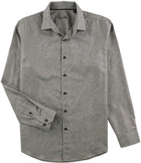 Tasso Elba Mens Jacquard Paisley Button Up Shirt