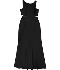 Ralph Lauren Womens Solid Cut Out Gown Dress