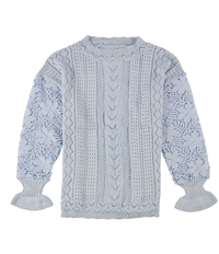 Tags Weekly Womens Crochet Sleeve Pullover Sweater