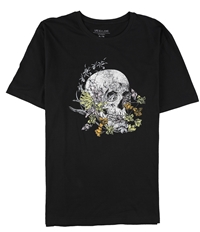 Elevenparis Mens Flowers & Skull Graphic T-Shirt