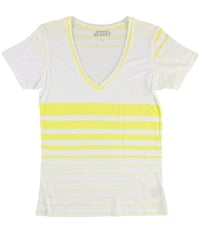 Gorilla Buffet Womens Yellow Stripes Basic T-Shirt