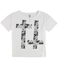 Hometown Heroes Womens Floral Crosses Graphic T-Shirt
