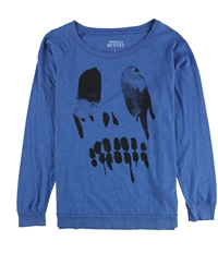 Gorilla Buffet Womens Skull Long Sleeve Graphic T-Shirt