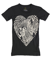 National Geographic Womens Zebra Heart Graphic T-Shirt