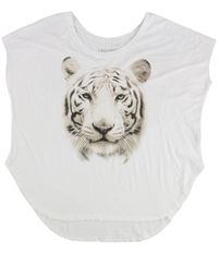 Dreamr Womens White Tiger Graphic T-Shirt