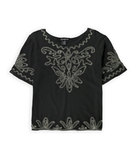 Lauren Michelle Womens Abstract Embellished T-Shirt