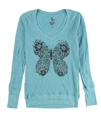 Delia*S Womens Butterfly Rhinestone Graphic T-Shirt